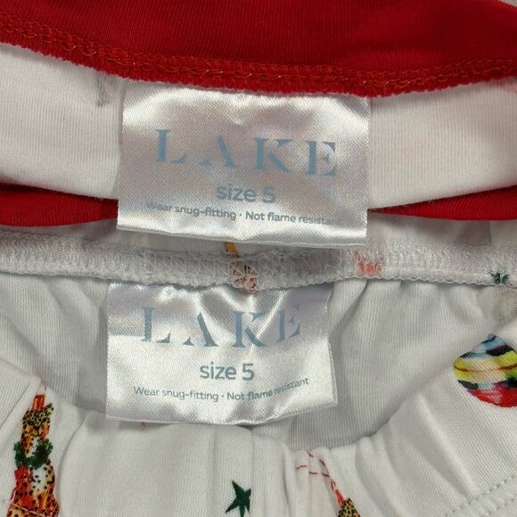 LAKE Kids Pima Cotton “Ornaments” Pajama Set Size 5 Christmas Holiday PJs - Picture 7 of 7